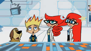 Johnny Test, Dukey And The Test Sisters In Action Wallpaper