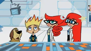 Johnny Test, Dukey And The Test Sisters In Action Wallpaper