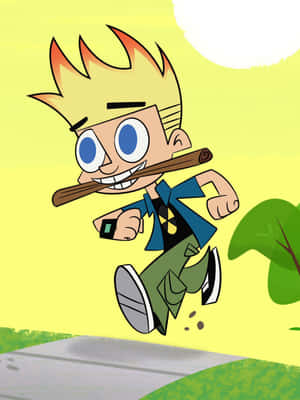 Johnny Test Posing In A Lab With Dukey, His Genetically Modified Pet Dog Wallpaper