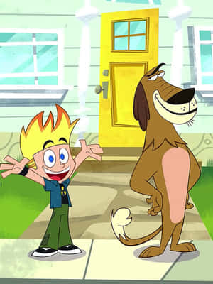 Johnny Test Posing With His Dog Dukey, Ready For Their Next Adventure Wallpaper