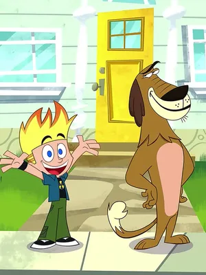 Johnny Test Posing With His Dog Dukey, Ready For Their Next Adventure Wallpaper
