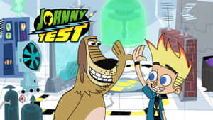 Johnny Test Striking A Heroic Pose With Dukey By His Side Wallpaper