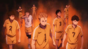 Johzenji High's Volleyball Team In Action Wallpaper