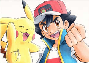 Join Ash And Pikachu On Their Big Adventure Wallpaper