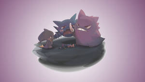 Join Gengar As He Enjoys His Sweet Treat Wallpaper