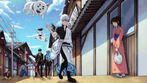 Join Gintama, Kagura, Chidori And The Team At Odd Jobs! Wallpaper