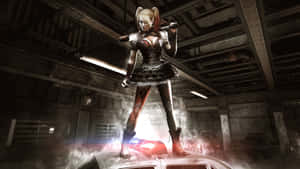 Join Harley Quinn In Her Escapades In Arkham City Wallpaper