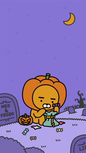 Join Ryan The Kakao Friend For A Spooky Halloween Wallpaper