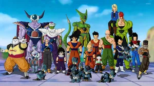 Join The Adventure With The Powerful Characters From Dragon Ball Z! Wallpaper