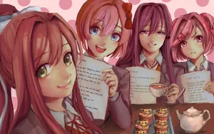 Join The Doki Doki Family And Explore The World! Wallpaper