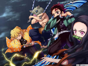 Join The Group Of Demon Slayer’s To Protect The World From Evil Wallpaper