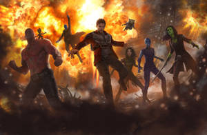 Join The Guardians Of The Galaxy On Their Intergalactic Adventures! Wallpaper