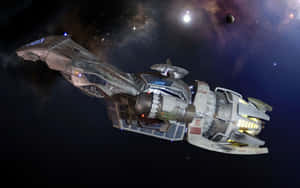 Join The Intergalactic Adventures Of The Spaceship Serenity Wallpaper