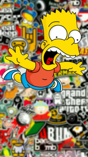 Join The Trippiest Trip With Bart Simpson Wallpaper