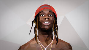 Join Young Thug On A Musical Journey Through A Vibrant And Abstract World Wallpaper