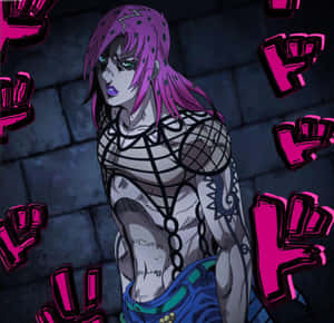 Jojo Bizarre Adventure Diavolo Facing Off With His Stand, King Crimson. Wallpaper