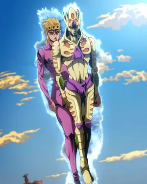Jojo Bizarre Adventure's Gold Experience In Action Wallpaper
