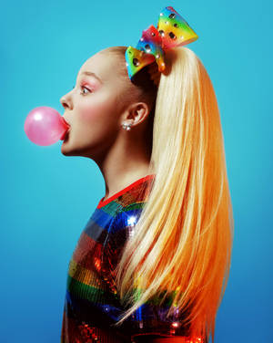 Jojo Siwa Blowing Bubblegum Wallpaper