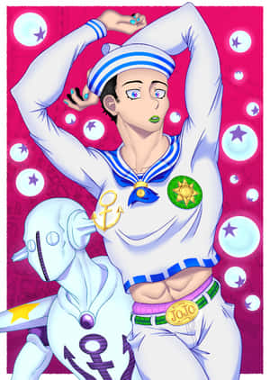 Jojolion Manga Poster Featuring Josuke Higashikata Wallpaper