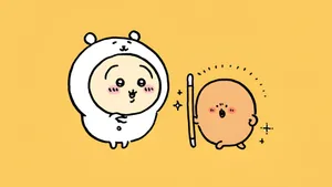 Joke Bear Characters Playful Interaction Wallpaper