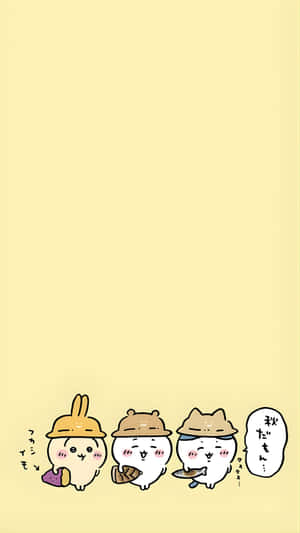 Joke Bear Cute Character Trio Wallpaper