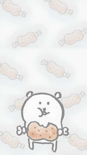 Joke Bear Eating Chicken Wallpaper