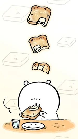 Joke Bear Eating Toast Wallpaper