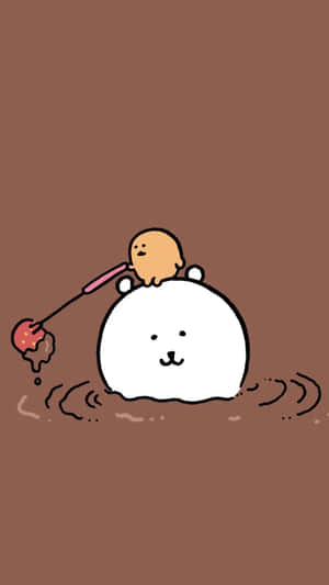 Joke Bear Fishing Fun Wallpaper