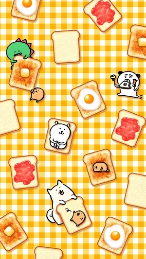 Joke Bear Toast Pattern Wallpaper