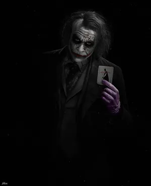 Joker Drawing Heath Ledger Playing Card Wallpaper