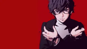Joker Persona 5 In Black Jacket Wallpaper