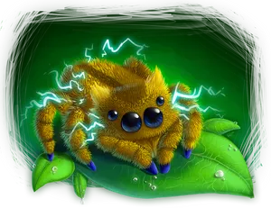 Joltik On A Leaf With Crackling Electricity Wallpaper