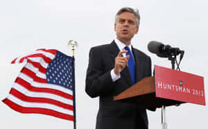 Jon Huntsman With Hand Gesture Wallpaper