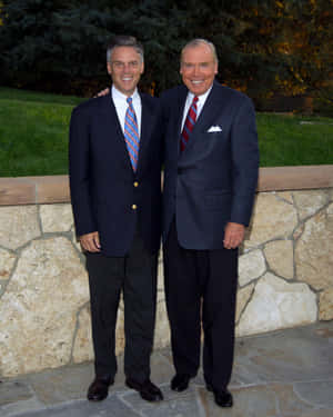 Jon Huntsman With His Father Wallpaper