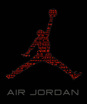 Jordan Logo Red Outline Text Wallpaper