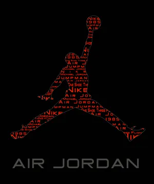 Jordan Logo Red Outline Text Wallpaper