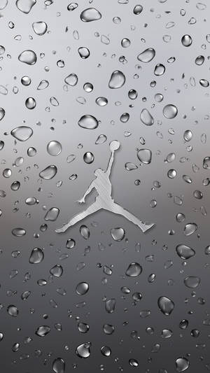 Jordan Logo Silver Chrome Texture Wallpaper