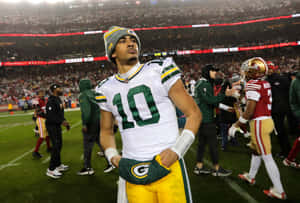 Jordan Love Green Bay Packers Field Sideline Wallpaper