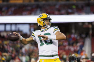 Jordan Love Green Bay Packers Quarterback Action Wallpaper