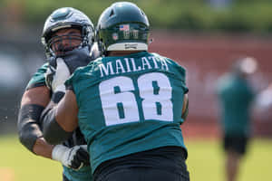 Jordan Mailata Eagles Training Session Wallpaper