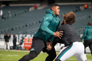 Jordan Mailata Warmup Drill Wallpaper