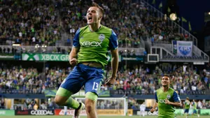 Jordan Morris In Seattle Sounders Versus Toronto Fc 2017 Wallpaper