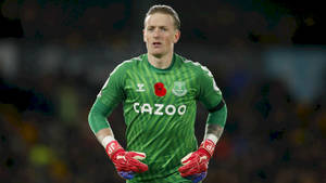 Jordan Pickford Wearing Green And Red Wallpaper