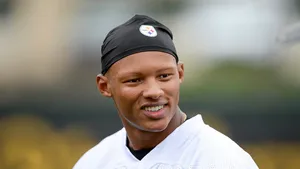 Joshua Dobbs Smiling During Practice Wallpaper