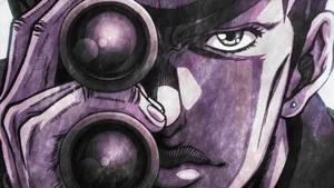 Josuke Higashikata Striking A Pose In Front Of His Stand, Crazy Diamond Wallpaper