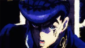 Josuke Higashikata Striking A Pose In His Iconic Outfit Wallpaper