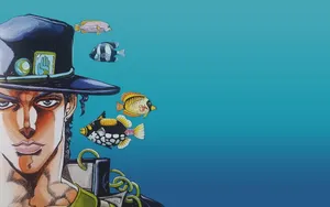 Jotaro Kujo In Iconic Pose Wallpaper