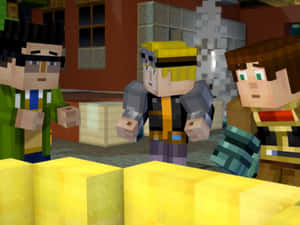 Journey Into The World Of Minecraft Story Mode Wallpaper
