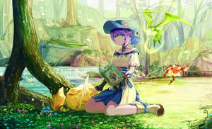 Journey Through The Enchanted Forest Of Final Fantasy Xiv Wallpaper