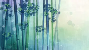 Journey Through The Majestic Bamboo Forest Wallpaper